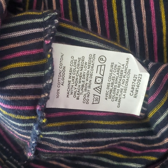 Loft Vintage Soft Rainbow Striped Puff Sleeve Top Woman M - Picture 6 of 8